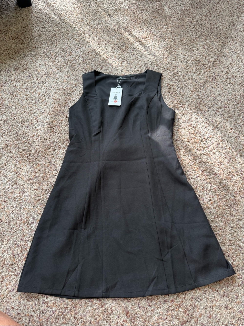 Sleeveless Black Fit-and-Flare Mini Dress